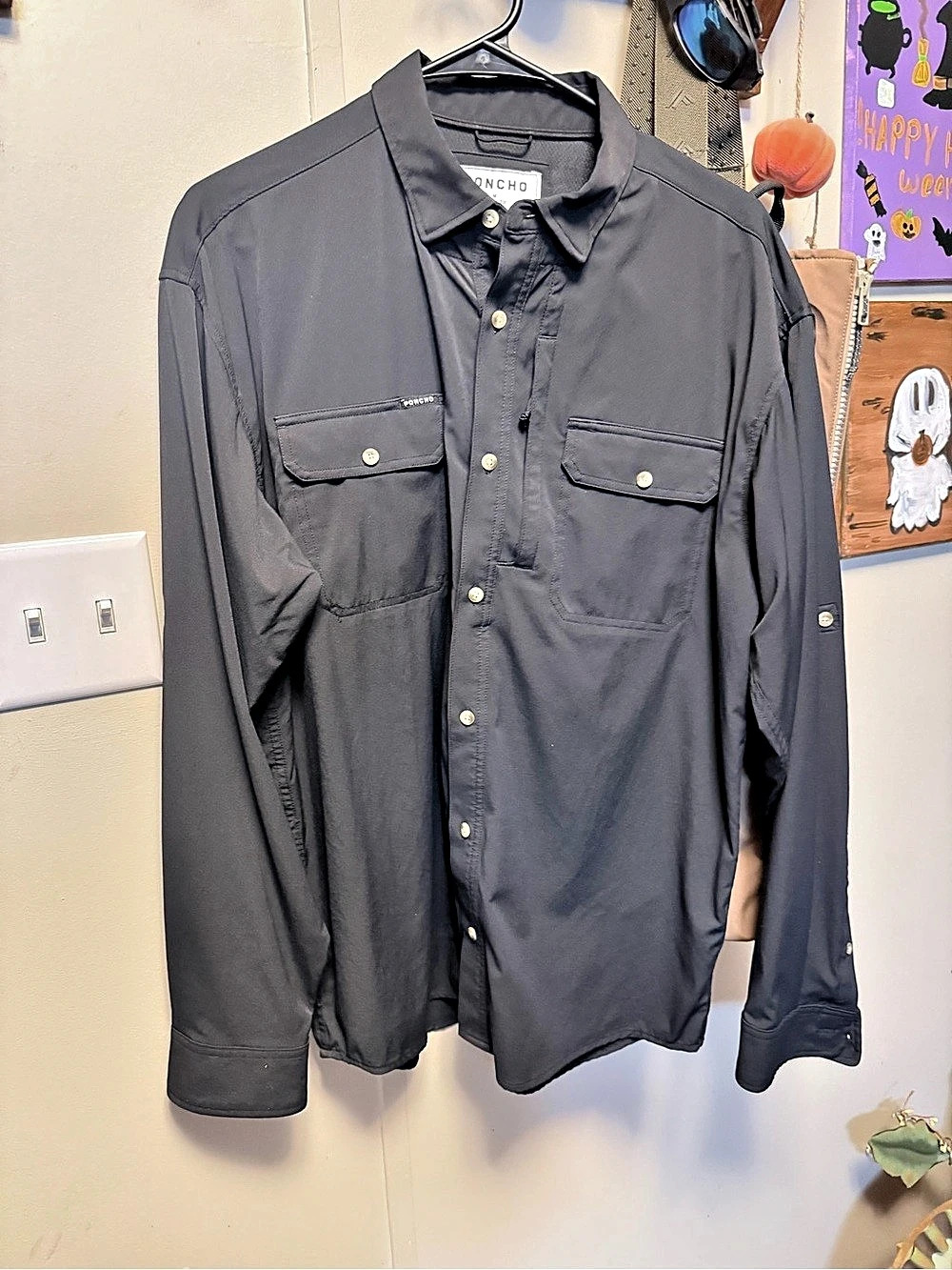 Poncho Black Medium Regular Fit